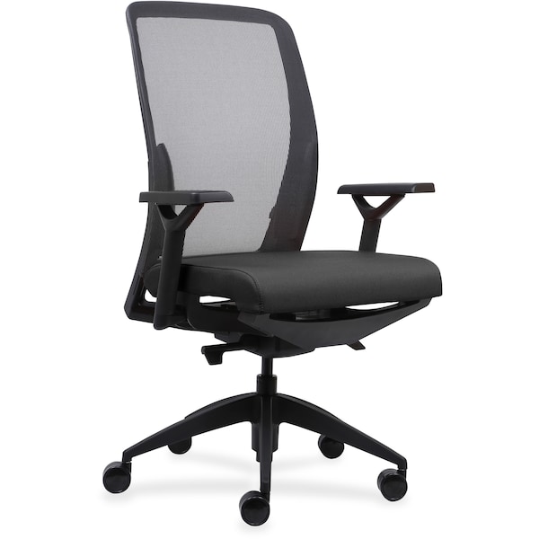 Lorell Executive Mesh Back/Fabric Seat Task Chair Fabric Black Seat - 83104