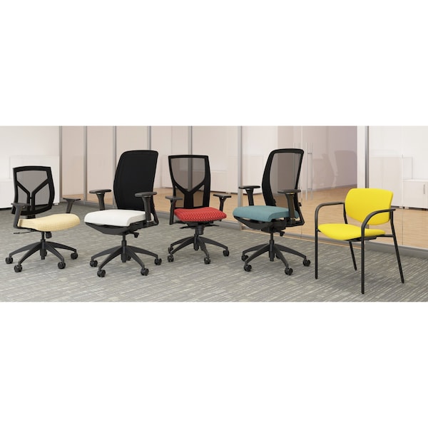 Lorell Executive Mesh Back/Fabric Seat Task Chair Fabric Black Seat - 83104