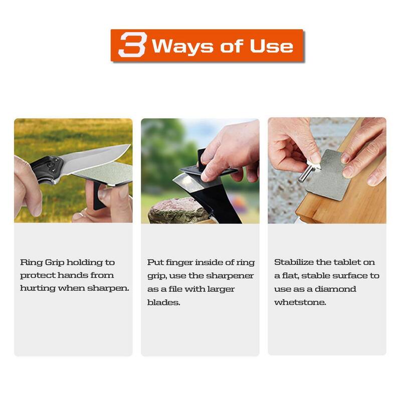 Sharpal Credit Card Size Diamond Sharpening Stone Knife Sharpener Kit Home & Garden Tool Sharpener 3-Pack:Coarse/Fine/Extra Fine - 116N