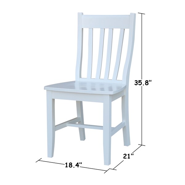 International Concepts Set of 2 Cafe Chairs, White - C08-61P