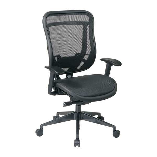 Office Star Executive Chair Desk Chair, Adjustable Arms, 18-1/2" to 20-3/4" Height, Mesh, Gray - 818-11G9C18P