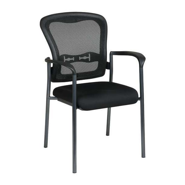 Office Star Chair, Stacking, Fabric, Black, 250 lb - 84510-30