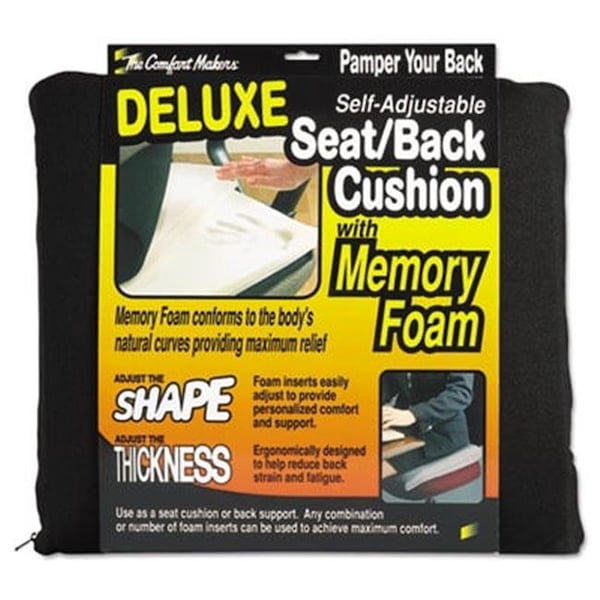 Master Caster Co Master Caster 91061 Deluxe Seat & Back Cushion With Memory Foam; Black - 91061