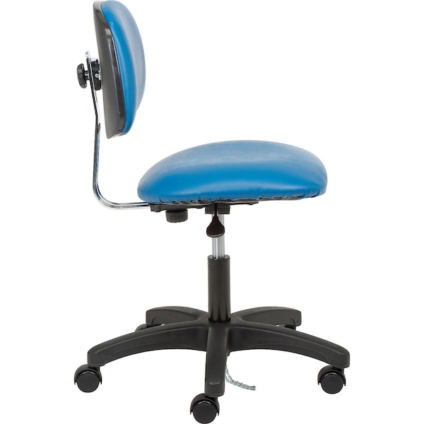 Global Industrial ESD Chair, Vinyl, Royal Blue, Armless, Mid Back - 695536BL
