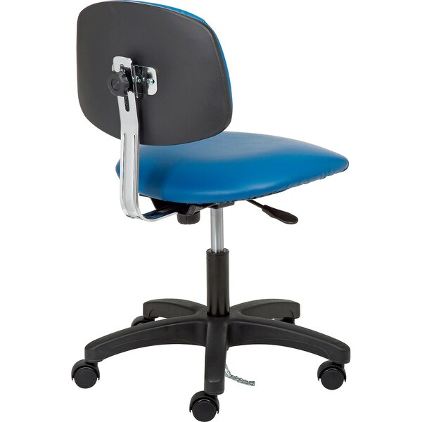 Global Industrial ESD Chair, Vinyl, Royal Blue, Armless, Mid Back - 695536BL