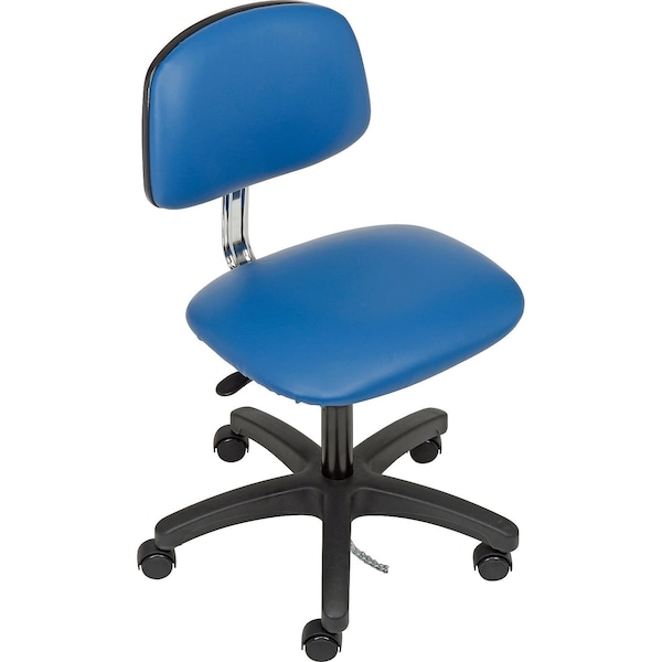 Global Industrial ESD Chair, Vinyl, Royal Blue, Armless, Mid Back - 695536BL