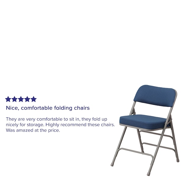 Flash Furniture Navy Fabric Folding Chair, PK2 - 2-AW-MC320AF-NVY-GG