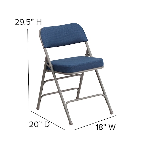 Flash Furniture Navy Fabric Folding Chair, PK2 - 2-AW-MC320AF-NVY-GG