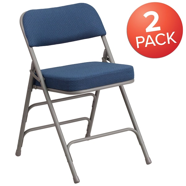 Flash Furniture Navy Fabric Folding Chair, PK2 - 2-AW-MC320AF-NVY-GG