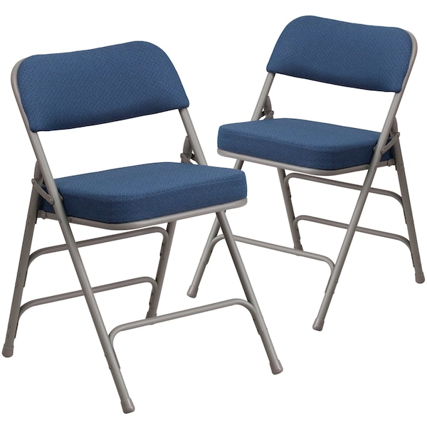 Flash Furniture Navy Fabric Folding Chair, PK2 - 2-AW-MC320AF-NVY-GG