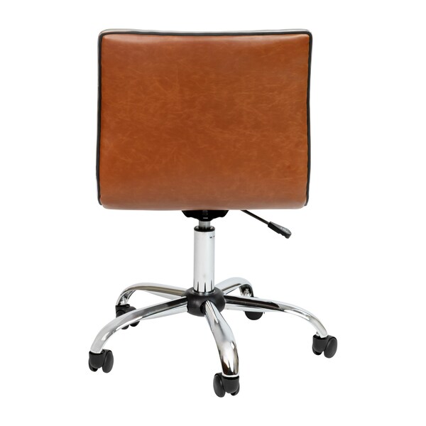 Flash Furniture Low Back Designer Armless Brown Ribbed Swivel Task Office Chair - DS-512B-BR-GG