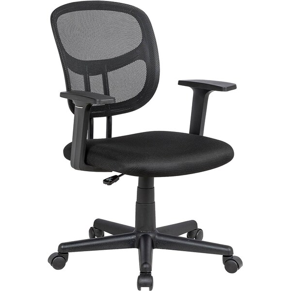 Global Industrial Mesh Back Office Chair with Lumbar Support, Fabric Seat, Black - 695968