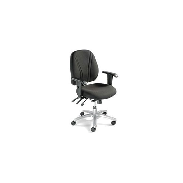 Global Industrial 8-Way Adjustable Ergonomic Chair With Arms, Fabric Upholstery, Black - 506575BK