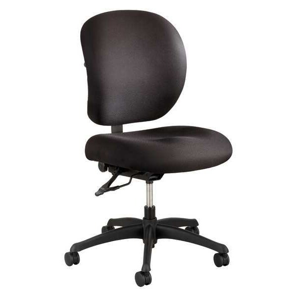 Safco Plastic Big and Tall Chair, 17-1/2" to 20", Black - 3391BL