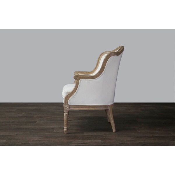 Baxton Studio Charlemagne Traditional French Accent Chair-Oak - 107-5486