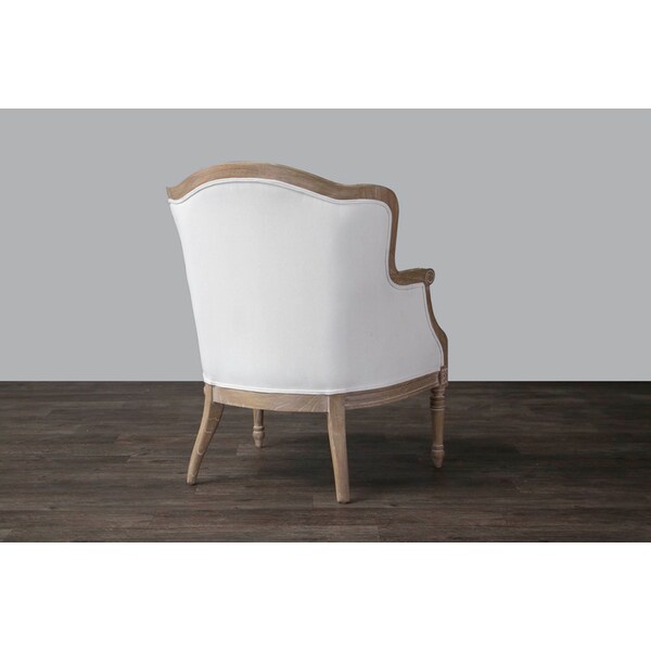 Baxton Studio Charlemagne Traditional French Accent Chair-Oak - 107-5486