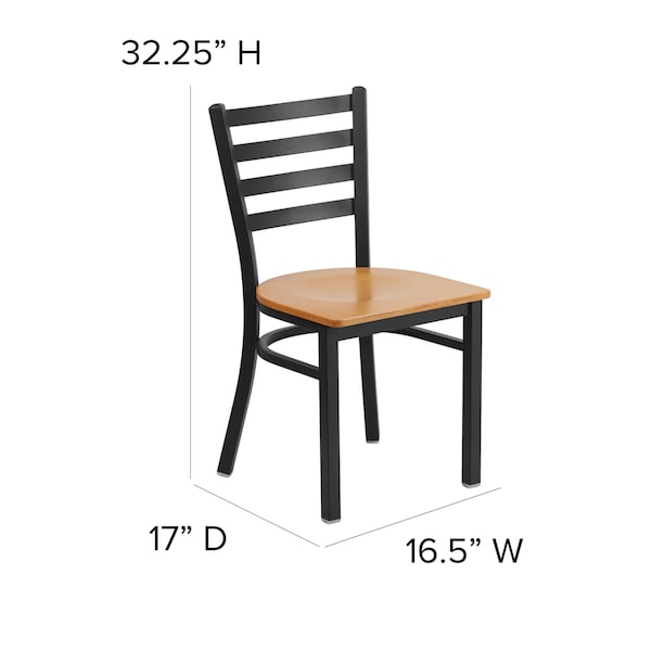 Flash Furniture Hercules Restaurant Chair, 16-1/2 in W 17" L 32-1/4" H - XU-DG694BLAD-NATW-GG