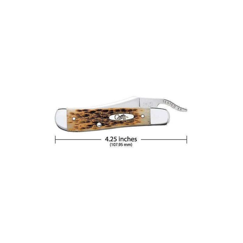 W. R. Case & Sons Cutlery Co Amber Bone Peach Seed Jig RussLock Pocket Knife - FI00260