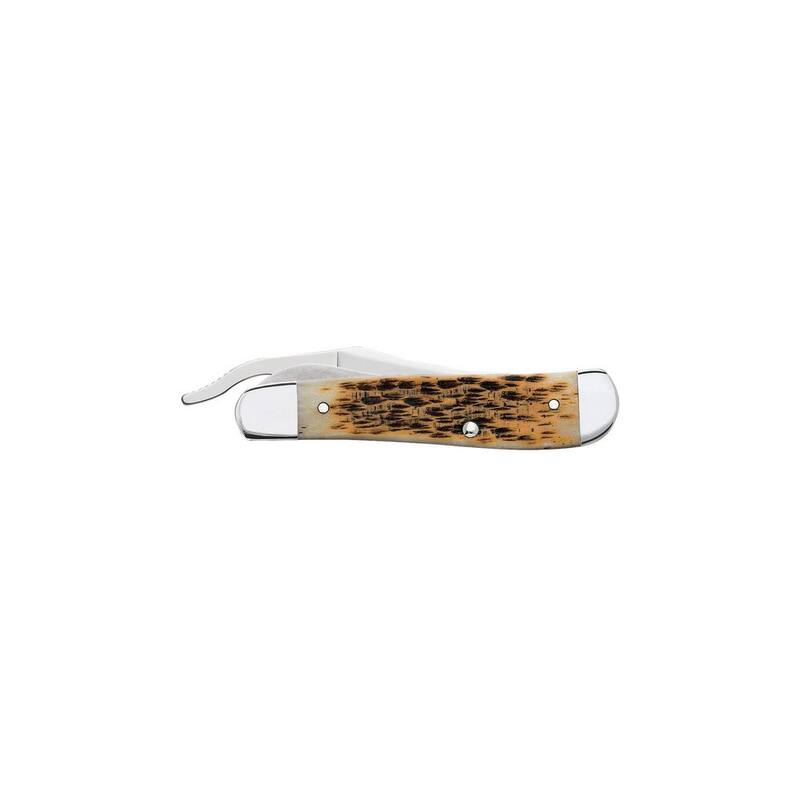 W. R. Case & Sons Cutlery Co Amber Bone Peach Seed Jig RussLock Pocket Knife - FI00260