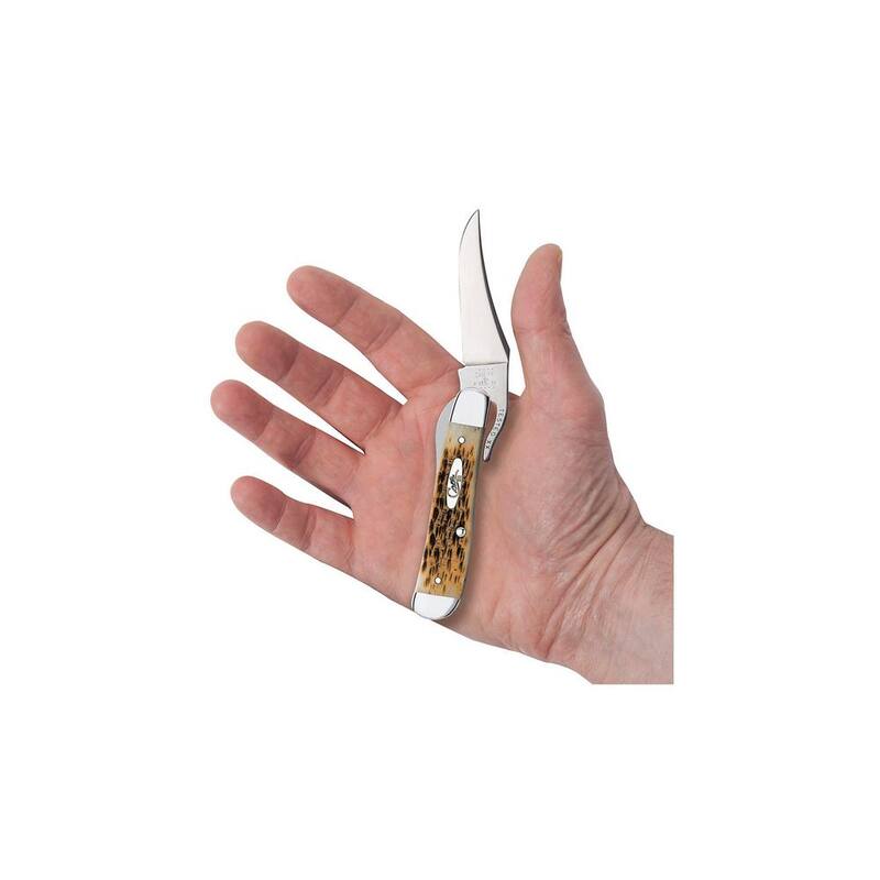 W. R. Case & Sons Cutlery Co Amber Bone Peach Seed Jig RussLock Pocket Knife - FI00260