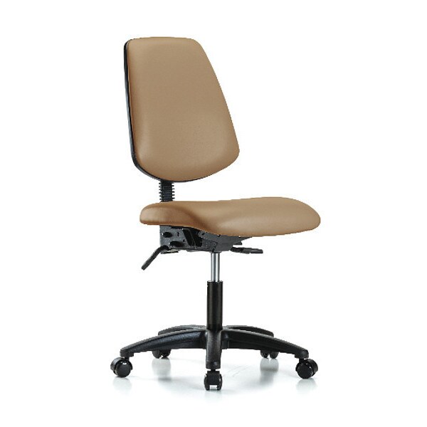 Blue Ridge Ergonomics Desk Chair No Arms, 18" to 23" Height, Vinyl, Taupe - BR-VDHCH-MB-RG-T1-A0-RC-8584