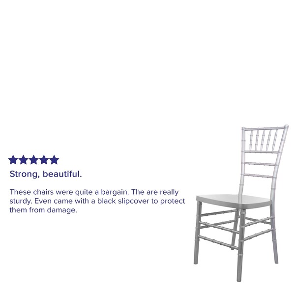 Flash Furniture Advantage Silver Resin Chiavari Chair - RSCHI-S