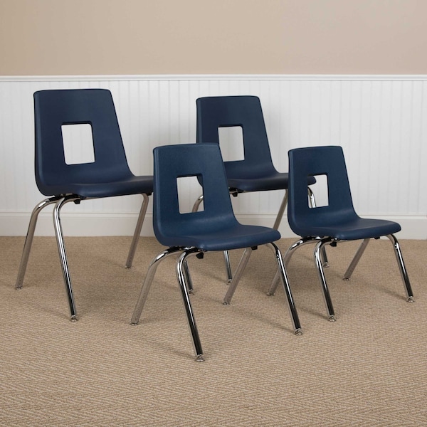 Flash Furniture Advantage Navy Student Stack School Chair, 12" - ADV-SSC-12NAVY