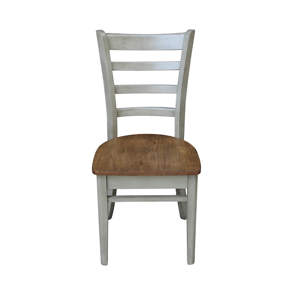 International Concepts Set of Two Emily Side Chair, Hickory/Stone - C41-617P