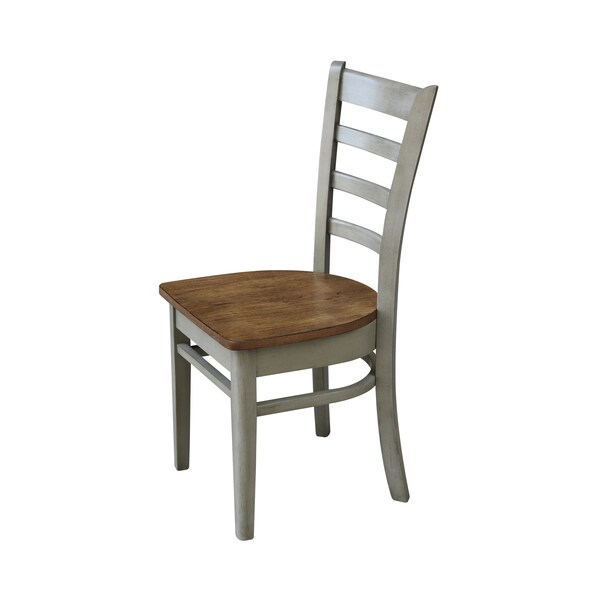 International Concepts Set of Two Emily Side Chair, Hickory/Stone - C41-617P