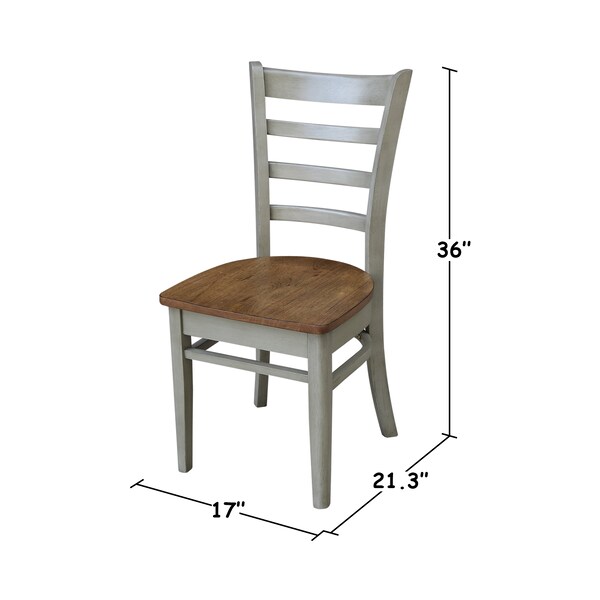 International Concepts Set of Two Emily Side Chair, Hickory/Stone - C41-617P