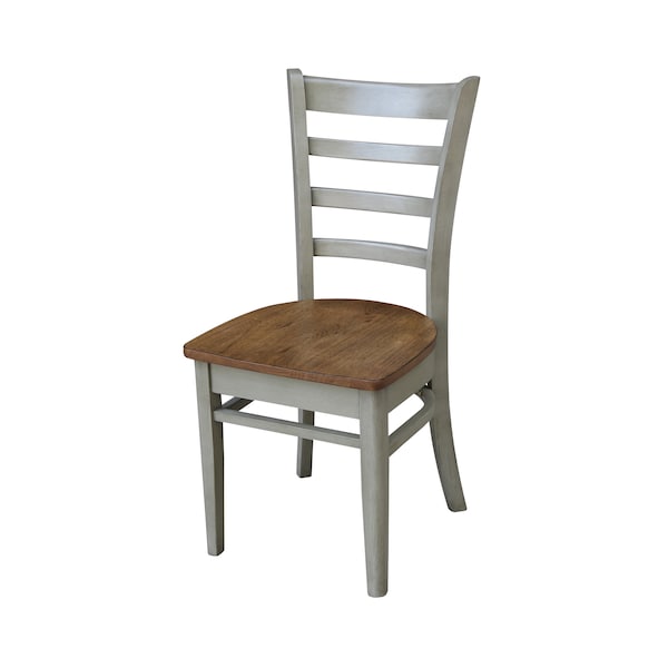 International Concepts Set of Two Emily Side Chair, Hickory/Stone - C41-617P