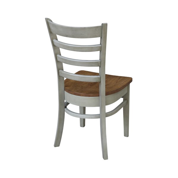 International Concepts Set of Two Emily Side Chair, Hickory/Stone - C41-617P