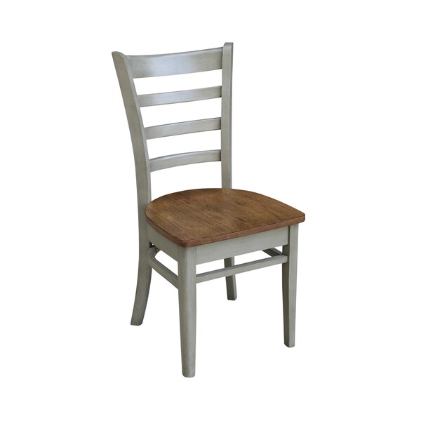 International Concepts Set of Two Emily Side Chair, Hickory/Stone - C41-617P