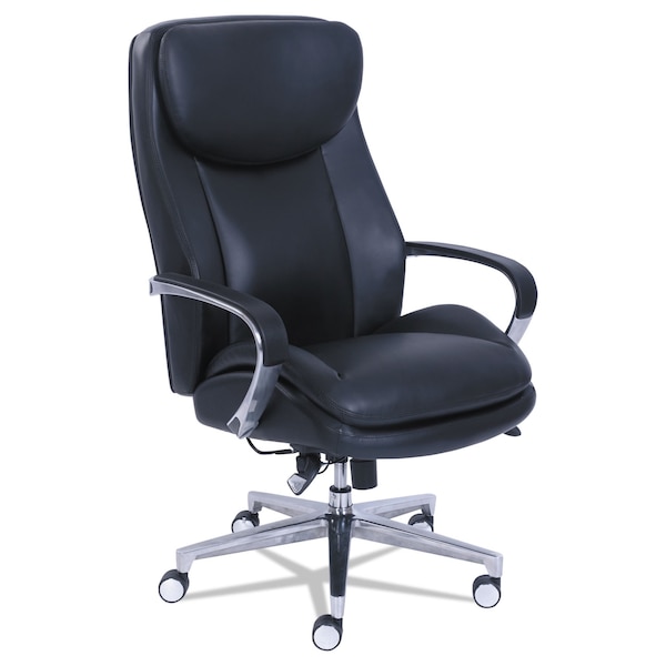La-Z-Boy Commercial 2000 Big and Tall Exec Chair w/Lumbar Support, Black/Silver - 48956