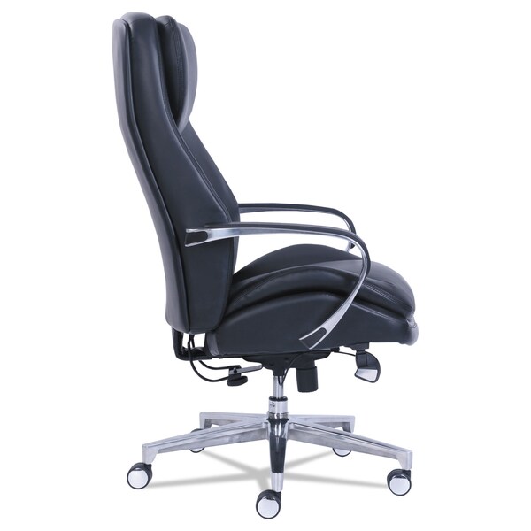 La-Z-Boy Commercial 2000 Big and Tall Exec Chair w/Lumbar Support, Black/Silver - 48956