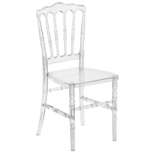Flash Furniture Stacking Chair, Crystal Ice, Napoleon - BH-H002-CRYSTAL-GG