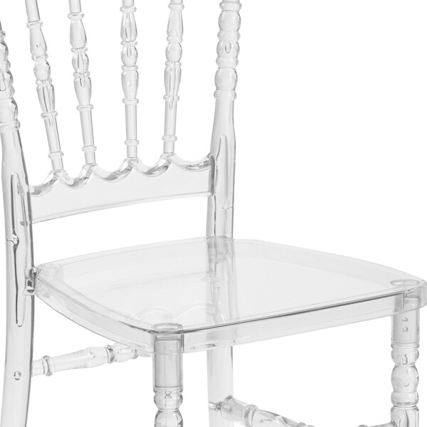 Flash Furniture Stacking Chair, Crystal Ice, Napoleon - BH-H002-CRYSTAL-GG