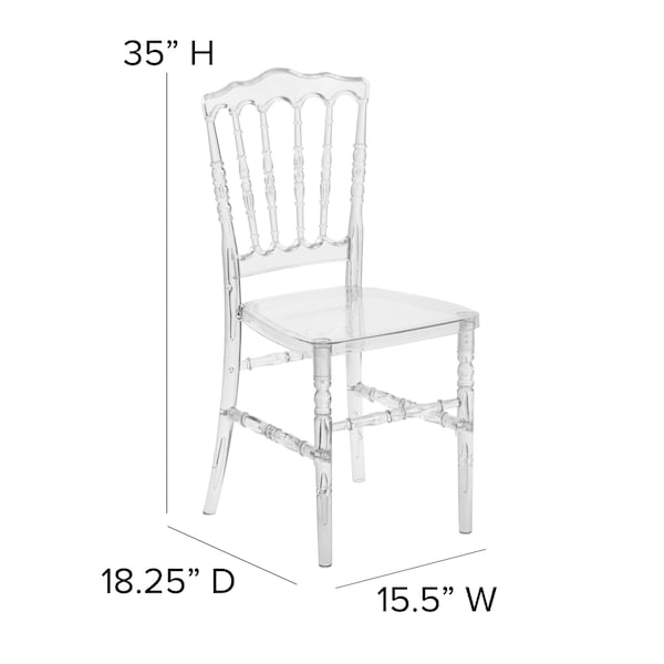 Flash Furniture Stacking Chair, Crystal Ice, Napoleon - BH-H002-CRYSTAL-GG