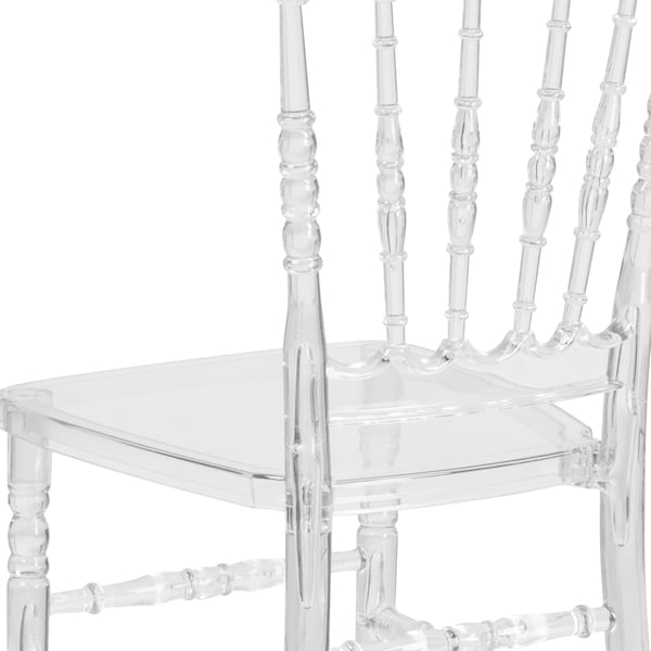 Flash Furniture Stacking Chair, Crystal Ice, Napoleon - BH-H002-CRYSTAL-GG