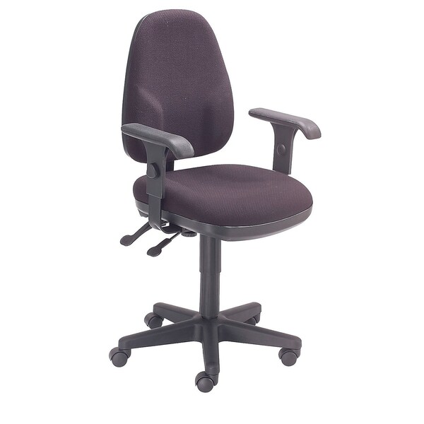 Interion By Global Industrial Interion Task Chair With 19inH Back & Adjustable Arms, Fabric, Black - 594140BK
