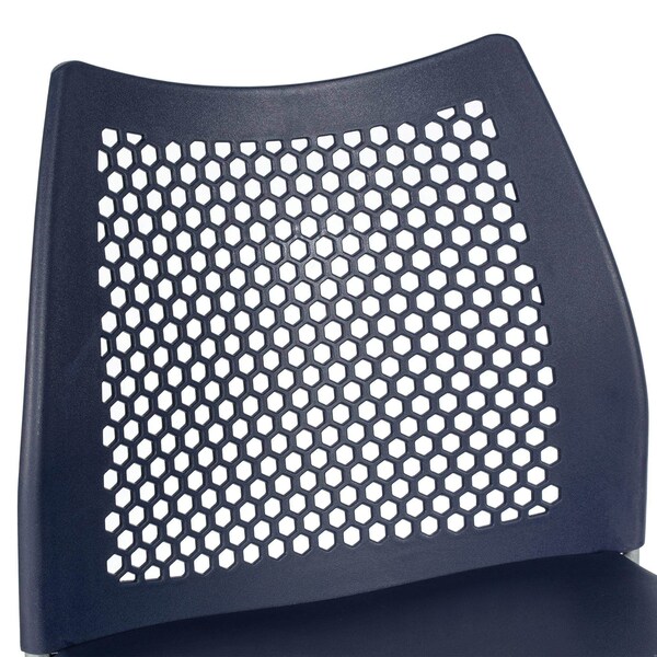 Flash Furniture HERCULES Navy Stack Counter Stool with Air-Vent Back and Gray Powder Coated Sled Base - RUT-498A-CS-NV-GG