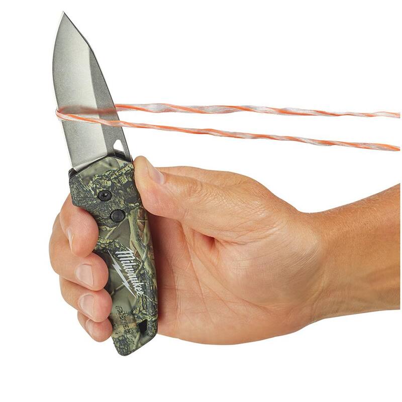 Milwaukee FASTBACK Camo Stainless Steel Folding Knife with 2.95 in. Blade and 25 ft. Compact Auto Lock Tape Measure - 48-22-1524-48-22-6825
