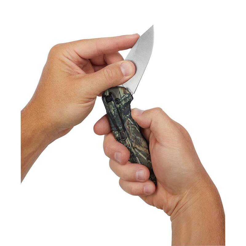 Milwaukee FASTBACK Camo Stainless Steel Folding Knife with 2.95 in. Blade and 25 ft. Compact Auto Lock Tape Measure - 48-22-1524-48-22-6825