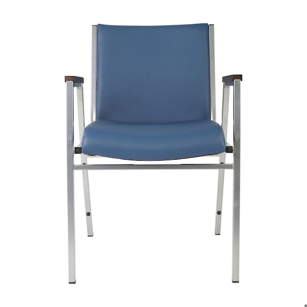 Flash Furniture HERCULES Heavy Duty Navy Vinyl Stack Chair with Arms, 4PK - 4-XU-60154-NVY-VYL-GG