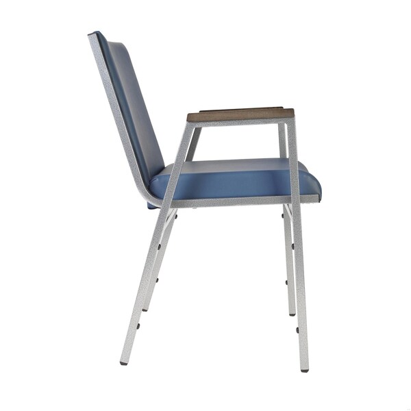 Flash Furniture HERCULES Heavy Duty Navy Vinyl Stack Chair with Arms, 4PK - 4-XU-60154-NVY-VYL-GG