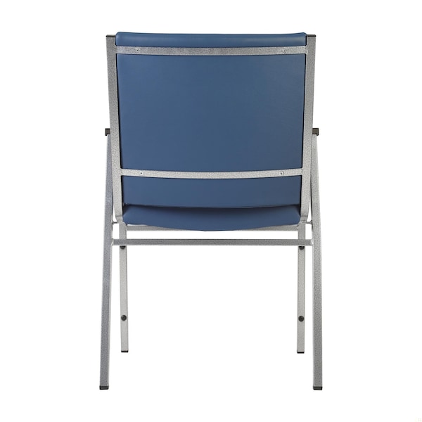 Flash Furniture HERCULES Heavy Duty Navy Vinyl Stack Chair with Arms, 4PK - 4-XU-60154-NVY-VYL-GG