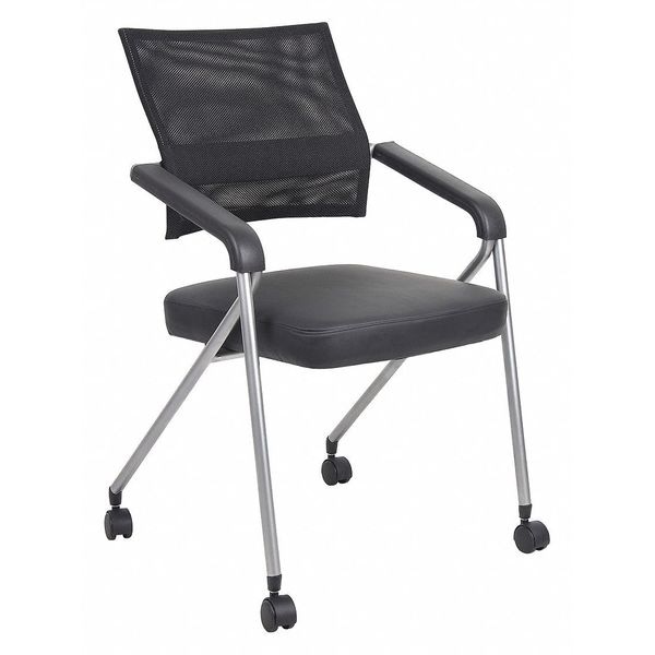 Zoro Select Training Table Chair, Black Seat, Black Back, 23" W 24" L 35" H, Fixed, Vinyl Seat - 452R30