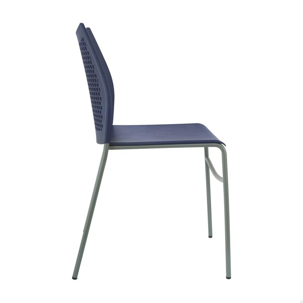Flash Furniture HERCULES Navy Stack Chair with Air-Vent Back, Non-Sled Base and Gray Powder Coated Metal Frame, 5PK - 5-RUT-NC498-NV-GG