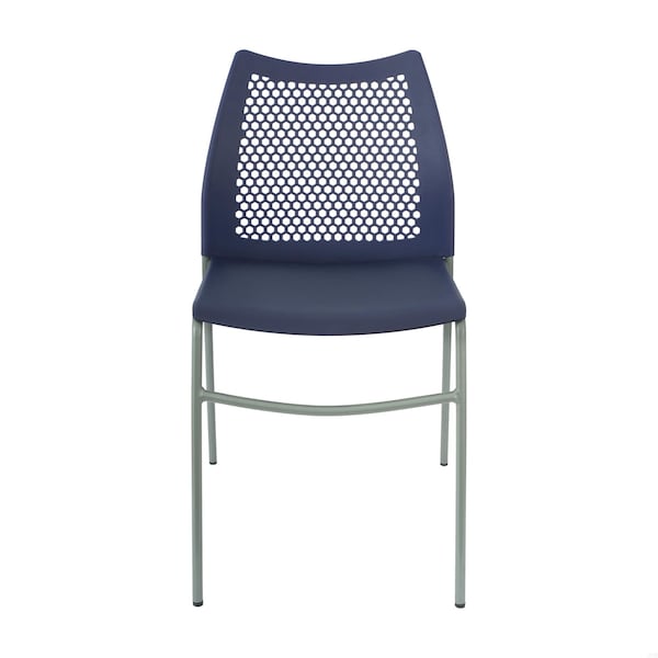 Flash Furniture HERCULES Navy Stack Chair with Air-Vent Back, Non-Sled Base and Gray Powder Coated Metal Frame, 5PK - 5-RUT-NC498-NV-GG