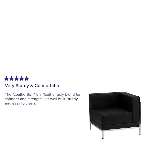 Flash Furniture Hercules Imagination Chair, Black Back, 28-1/2 in W 28-1/2" L 27-1/2" H, Leather Seat - ZB-IMAG-RIGHT-CORNER-GG